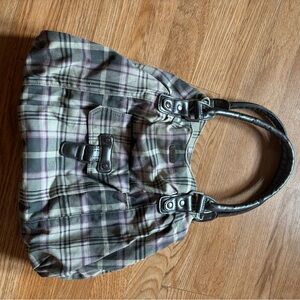 Plaid Women's Bag in Black and Gray